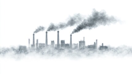 Fototapeta premium Industrial Pollution: A Factory's Smoky Haze
