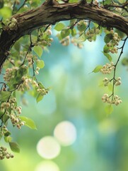 Obraz premium spring nature background with blooming tree branches