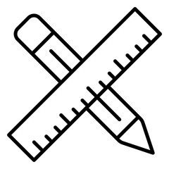 Drawing tool icons in the form of a pencil and ruler