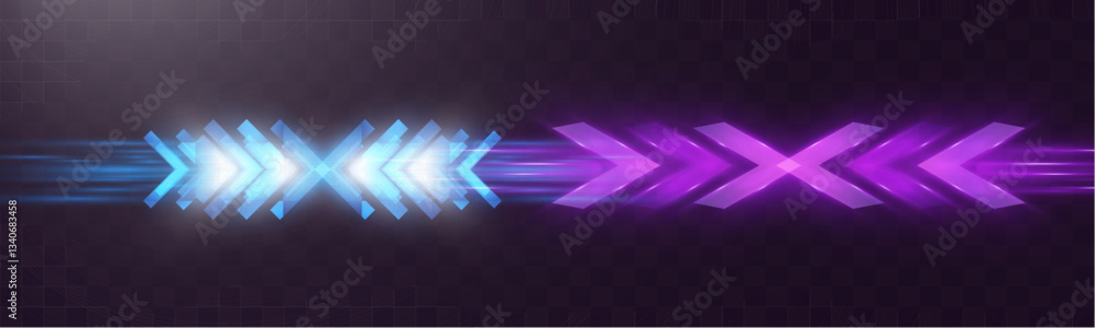 Poster futuristic speed background with glowing arrows, motion blur, digital technology concept, fast-movin