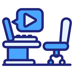 Obraz premium Conference room blue icon