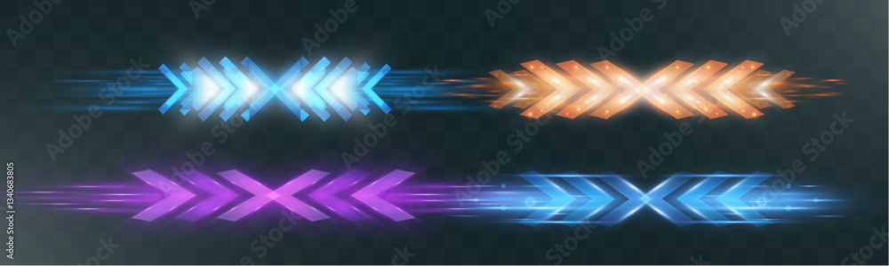 Poster futuristic speed background with glowing arrows, motion blur, digital technology concept, fast-movin