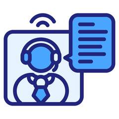Male streamer blue icon