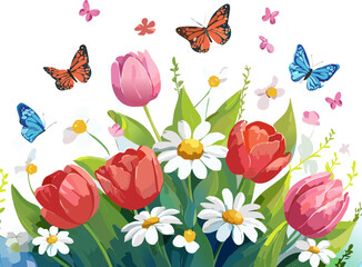 seamless pattern with tulips