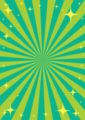 集中線のキラキラした賑やかな背景イラスト