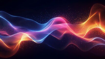 Obraz premium Abstract Colorful Lightwave Particles Flowing Dynamically