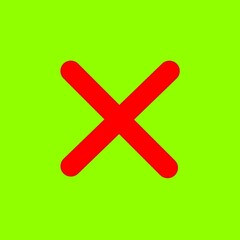 Obraz premium Red Cross Mark on Green Background - Error or Cancel Symbol