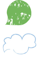 Colorful and Whimsical Hand drawn Crayon Speech Bubble