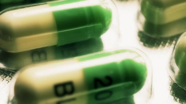 Fluoxetine antidepressant pills extreme close up stock footage