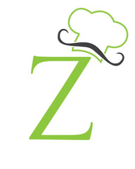 Initial Letter Z Chef Hat Symbol For Restaurant Logo Design Vector Template