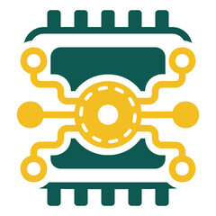 Obraz premium Chip green icon