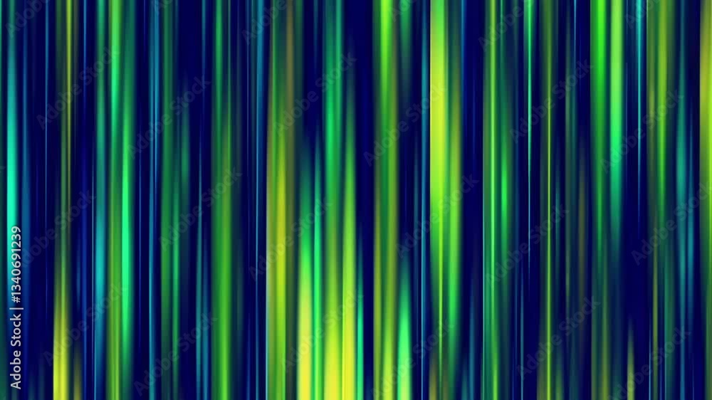 Poster abstract vertical stripes in green and blue, blurred light pattern. modern art design