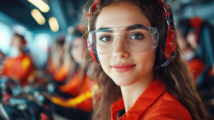 Diverse engineers collaborating in modern industrial setting for innovation and teamwork