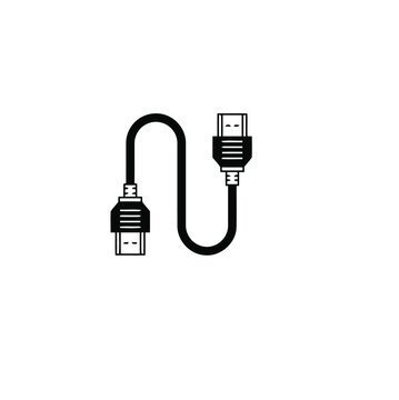 black hdmi cable on white background clip art preview