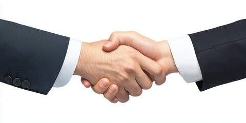 Obraz premium Two hands shaking in a business context, symbolizing agreement, partnership, or collaboration.