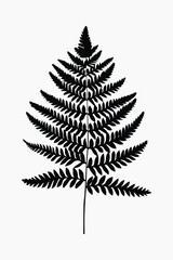 Minimalist black leaf silhouette vector