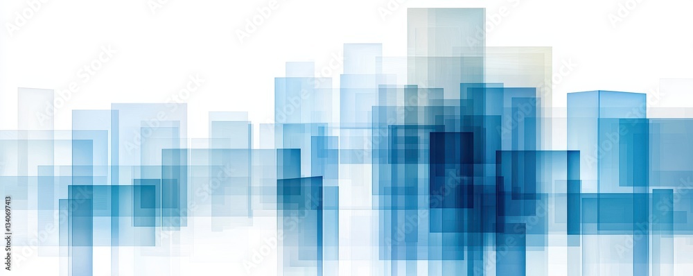 Aufkleber An abstract design featuring overlapping blue shapes, creating a sense of depth and movement.