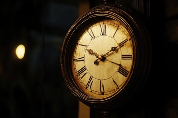 Fototapeta premium A close-up shot of a clock with Roman numerals, ideal for designs related to timekeeping or historical themes