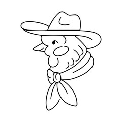 hand-drawn cowboy dove outline