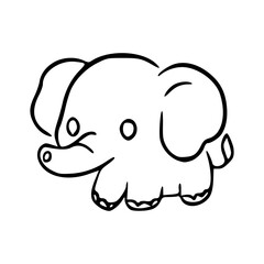 cute elephant cartoon coloring page