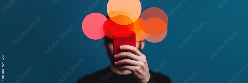 Aufkleber immersive digital emotion vibrant translucent circles transforming personal tech experience with min
