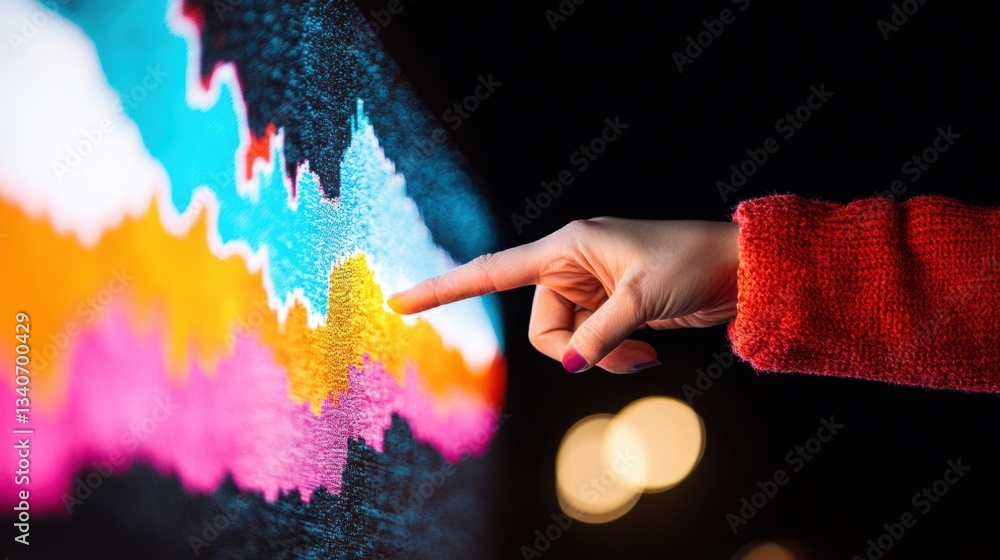 Poster Disruptive Data Visualization AI-Powered Market Analytics with Vibrant Digital Insights - Next-Gen Business Intelligence for Strategic Decision Making