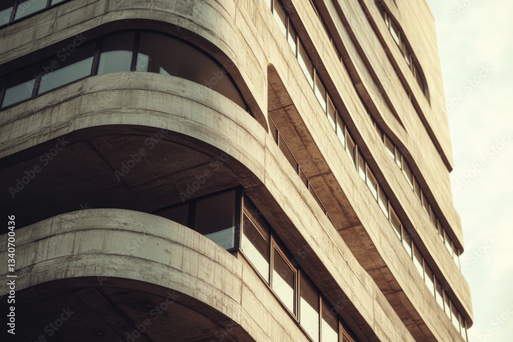 Poster a tall structure with a prominent clock face on its side, suitable for use in cityscape or urban bac