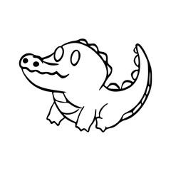 cute crocodile cartoon coloring page
