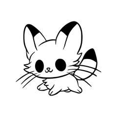 cute serval vector for children