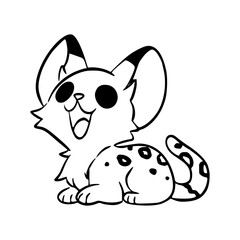cute serval vector for children