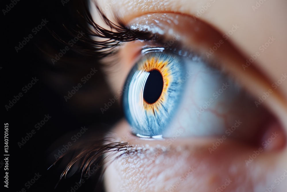 Poster futuristic precision health advanced biometric iris scanning technology for personalized wellness an
