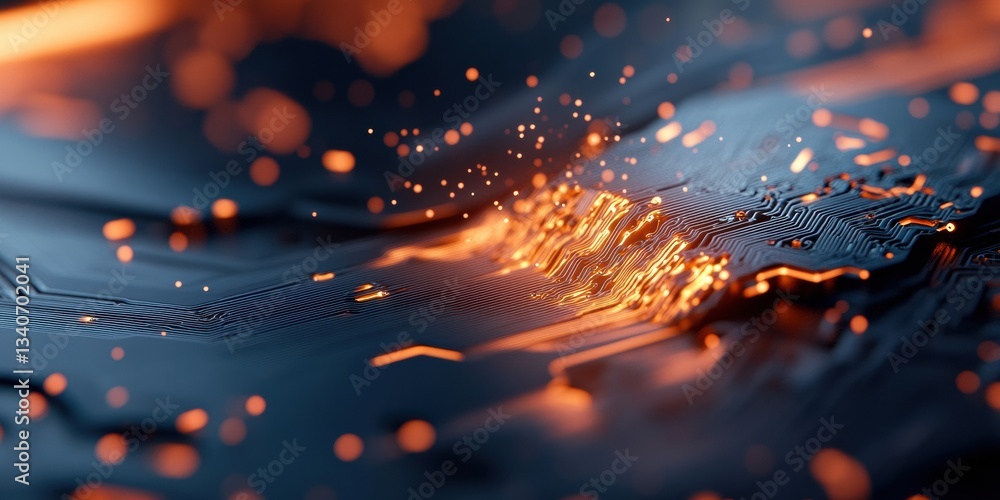 Aufkleber Quantum Visualization Dynamic AI-Powered Circuit Pathways Illuminating Next-Gen Tech Innovation with Explosive Data Streaming and Computational Intelligence