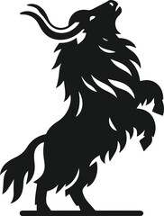 Yak rearing up on its hind legs animal vector silhouette
