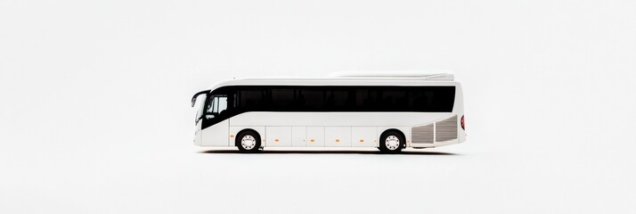 Obraz premium Minimalist Urban Transit Sleek White Electric Coach Redefining Sustainable Mobility Solutions for Smart City Transportation Infrastructure