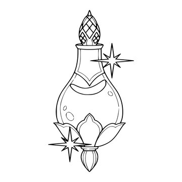 mystical elixir bottle vector