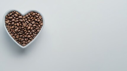 Heart-Shaped Bowl of Coffee Beans: A Love for Coffee