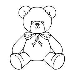 outline teddy bear for children's design
