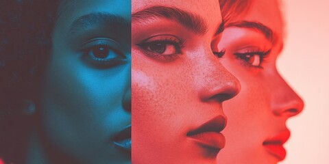 Americas Day Cultural Mosaic Vibrant Geometric Identity Portrait with Dual-Tone Color Psychology for Inclusive Marketing and Social Impact Design