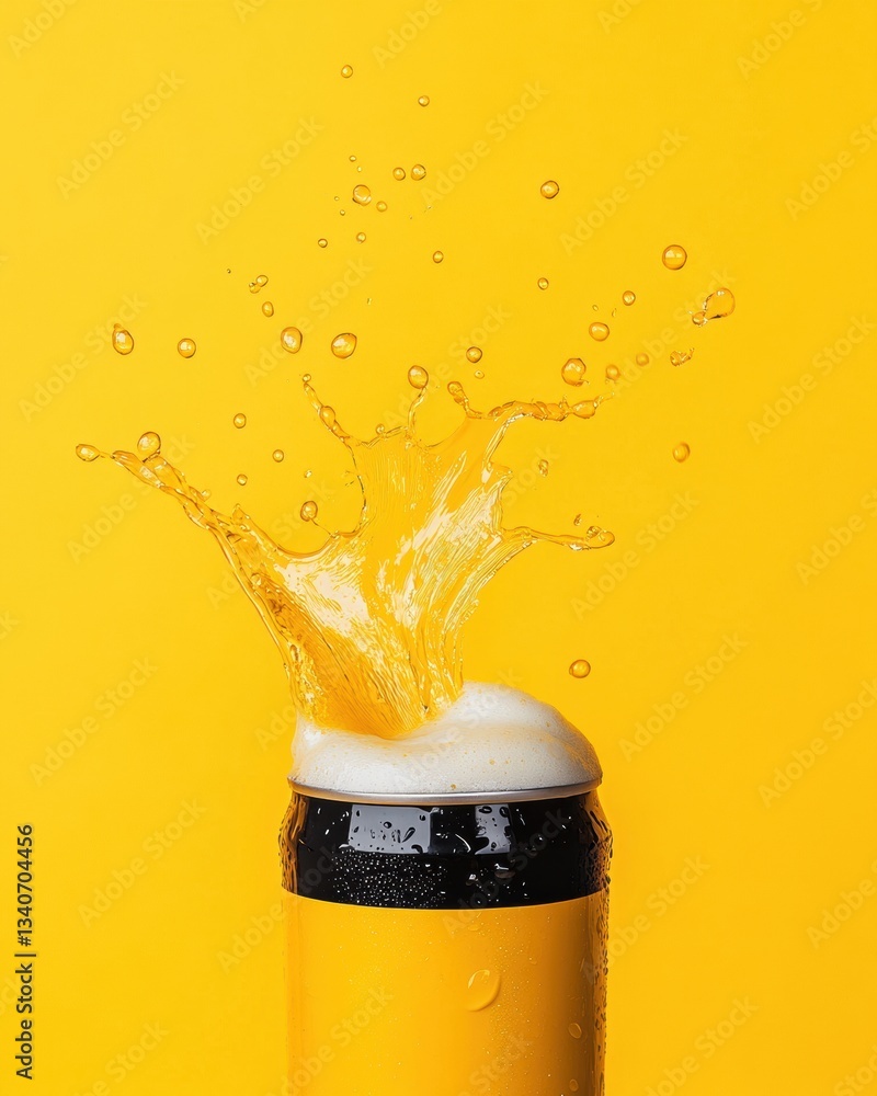 Poster dynamic craft beer splash immersive sensory beverage capturing crisp refreshment and bold summer lif
