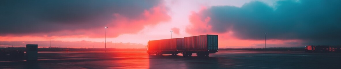 Obraz premium Cinematic Logistic Horizons Air Force Reserve Birthday Mobility Narrative - Sunrise Resilience in Transportation Innovation and National Defense Strategy