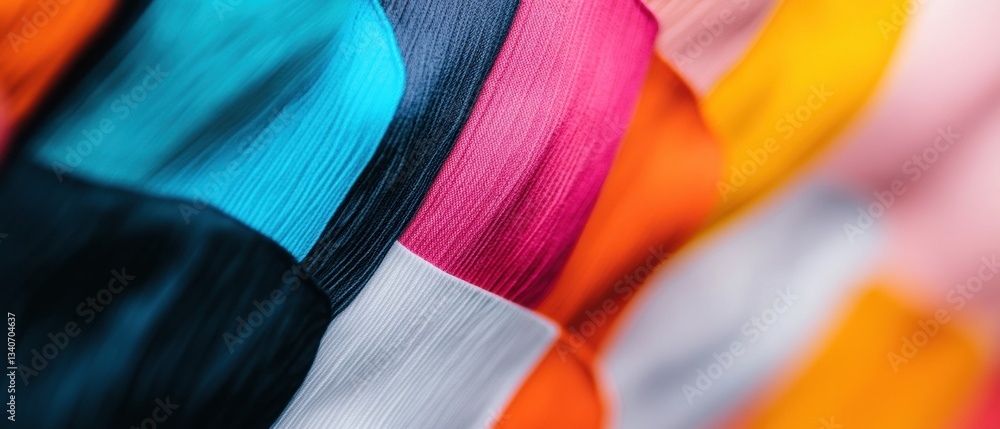 Poster Vibrant Digital Textile Innovation Chromatic Micro-Texture Exploration in Next-Gen Fabric Design - Immersive Color Technology and Sustainable Material Trends
