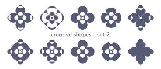 Creative shape templates. Set of geometric logo. Collection of abstract vector emblems for business. Concept for branding.