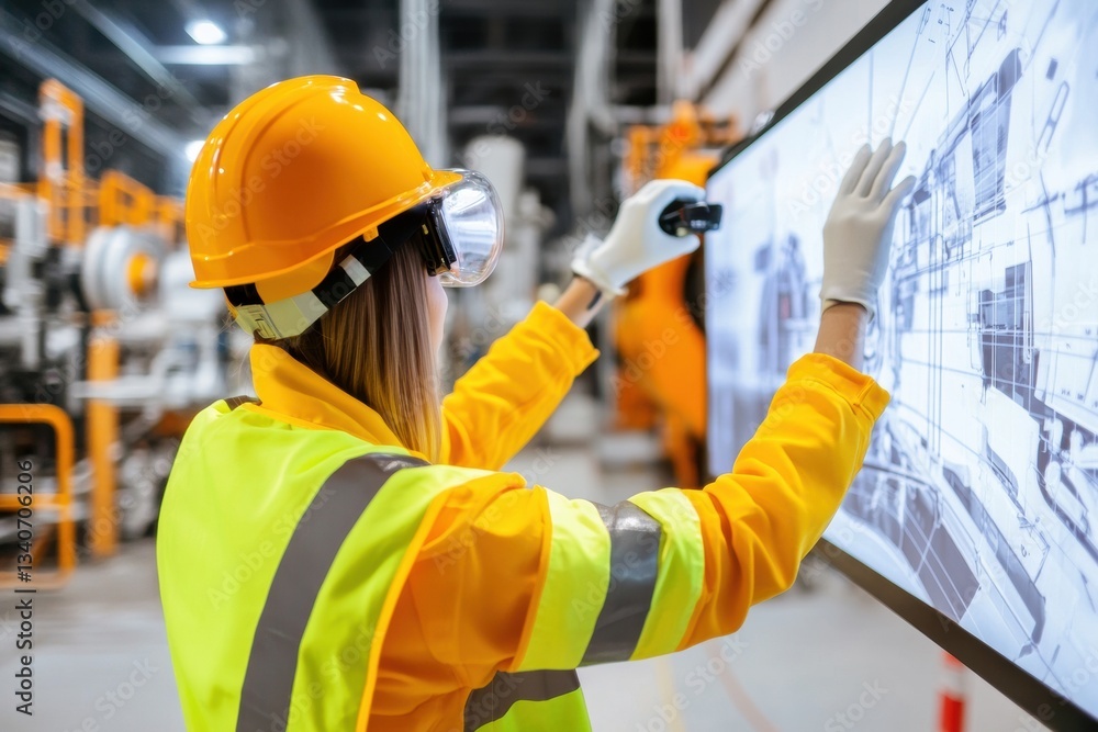 Poster AI-Powered Construction Tech Immersive Digital Twin Visualization of Industrial Project Management with Advanced Interactive Blueprinting for Next-Gen Building Innovation