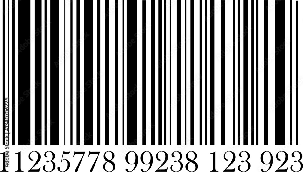 Poster bar code icon for shop product price tag. universal product scan code with numbers. business concept