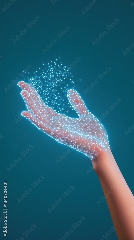 Fototapete Digital Transformation Catalyst Immersive AI Visualization of Human Potential - Innovative Tech Interaction Revealing Adaptive Technological Empowerment for Next-Gen Business Intelligence