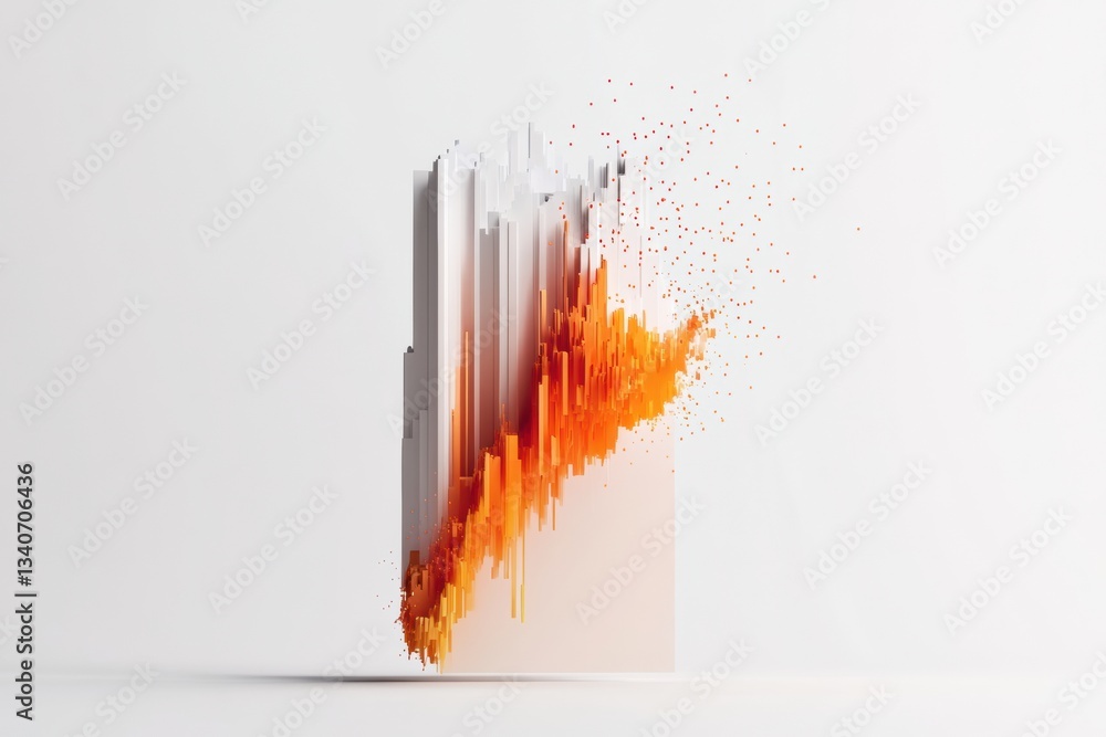 Fototapete Immersive Data Visualization Fluid Digital Performance Metrics with Generative AI - Transformative Analytics for Next-Gen Business Intelligence