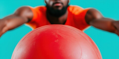 Dynamic Athletic Performance Recovery Bold Minimalist Fitness Rehabilitation with Vibrant Stability Ball - Gen Z Wellness Empowerment Imagery