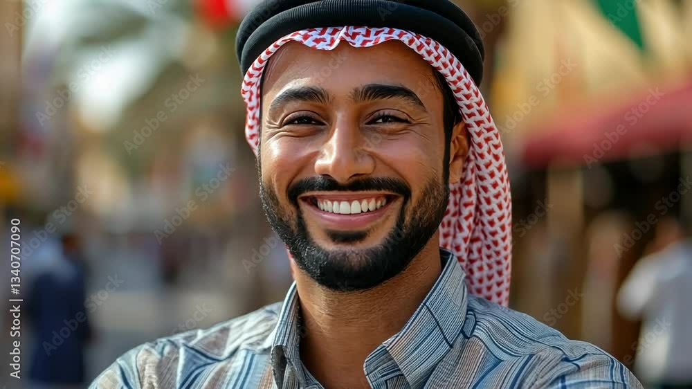 Poster A smiling man with a beard