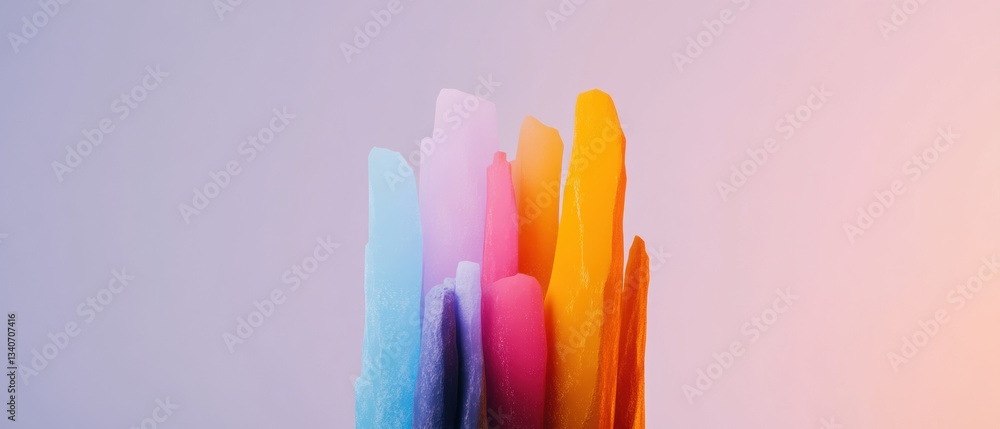 Aufkleber Gradient Abstraction Soft Pastel Color Fusion Visualizing Creative Flow, Digital Art Trend in Minimalist Contemporary Design Landscape