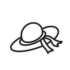 simple sun hat icon. minimalist vector format. logos, stickers, merchandise, and user interface elements